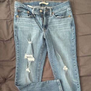 Levi's Light Blue Distressed Boyfriend Jeans